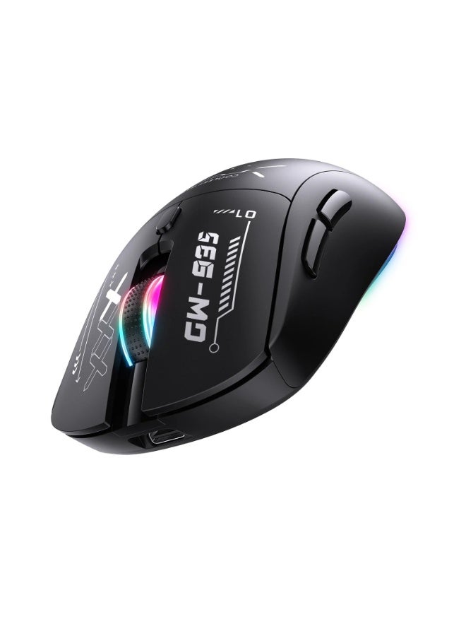 CW935 RGB Tri-Mode Wireless Gaming Mouse with 2.4GHz, Bluetooth and Wired Connectivity, 6-Level Adjustable DPI up to 128