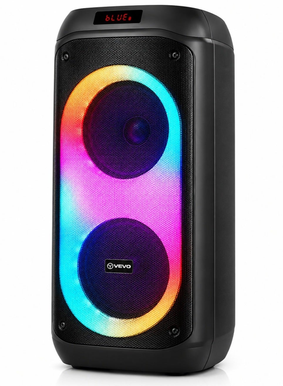 V-2895 Double 8-Inch Portable Bluetooth Party Speaker, Rechargeable Battery, Powerful Bass, LED Flame Lights, Karaoke Mi