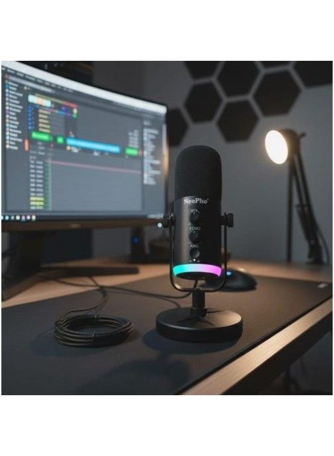 Wireless Microphone with ANC Noise Reduction – Portable Clip-On Mic for Podcast, YouTube, Vlogging & Content Creation
