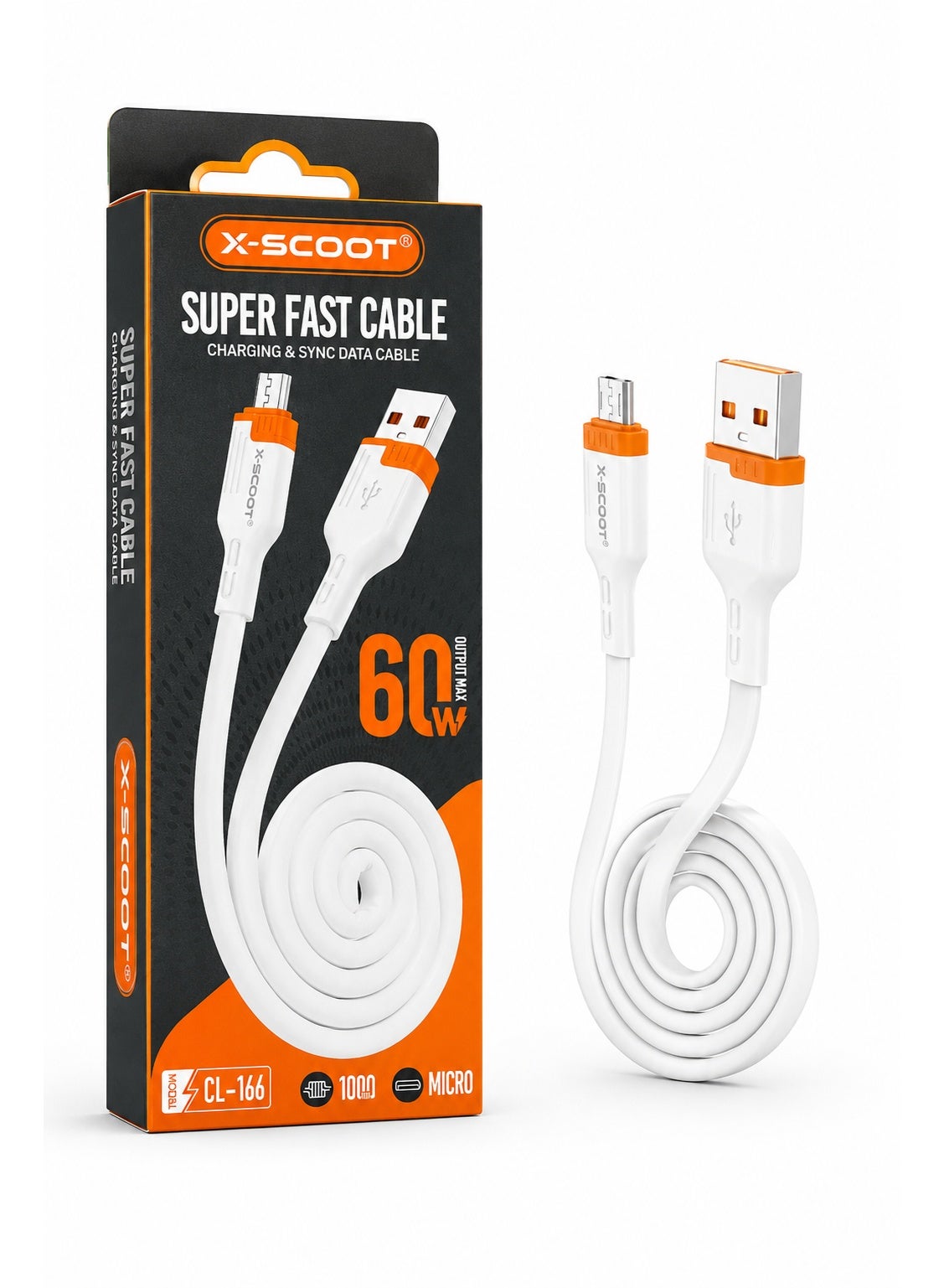 CL-166 60W USB-A to Micro USB Fast Charging & Data Cable, 1M High-Speed Sync Cord, Durable Pure Copper Core, Reinforced 