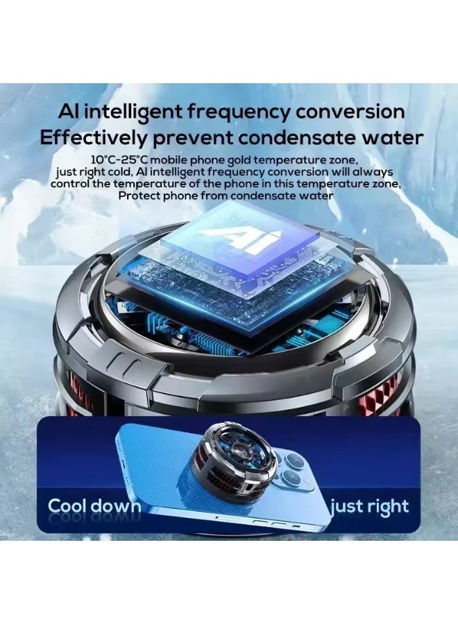 CX08 AI Magnetic Phone Cooler –  Semiconductor Mobile Cooling Fan with AI Smart Cooling, Purple RGB LED