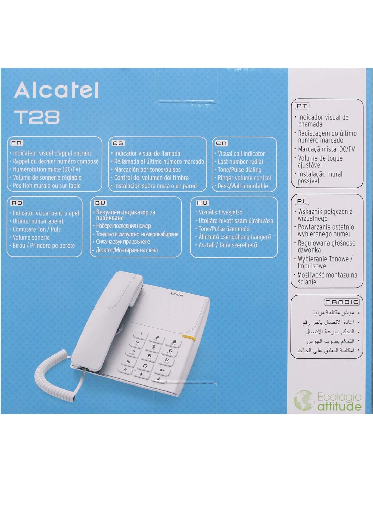 Alcatel Wired Home Phone T28 , White