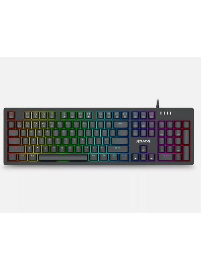 REDRAGON K679 RGB Gaming Keyboard, 104 Keys Wired Mechanical Keyboard, D-Absorption Foam, Upgraded Hot-Swappable Socket, Full Color Keycaps