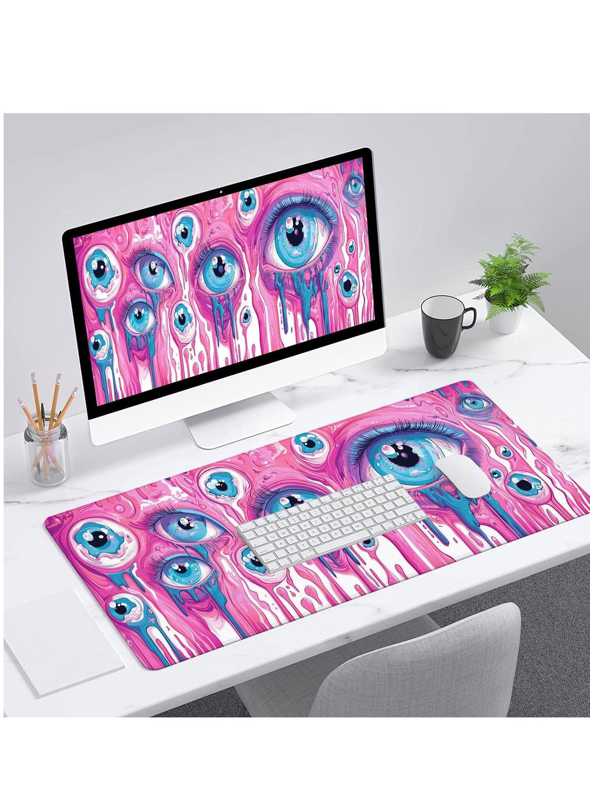 Wilderness Style Eyes Mouse-Pad Mousepad with Non-Slip Rubber Base Gaming Mouse Mat Waterproof Fanny Mousepad Washable C
