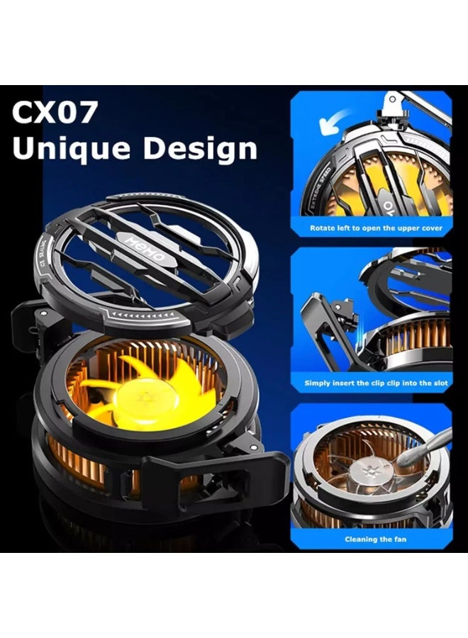 تصميم مبرد موبايل جيمنج Memo CX07 باللون أسود للجيمنج والمنزل (شكل 4)