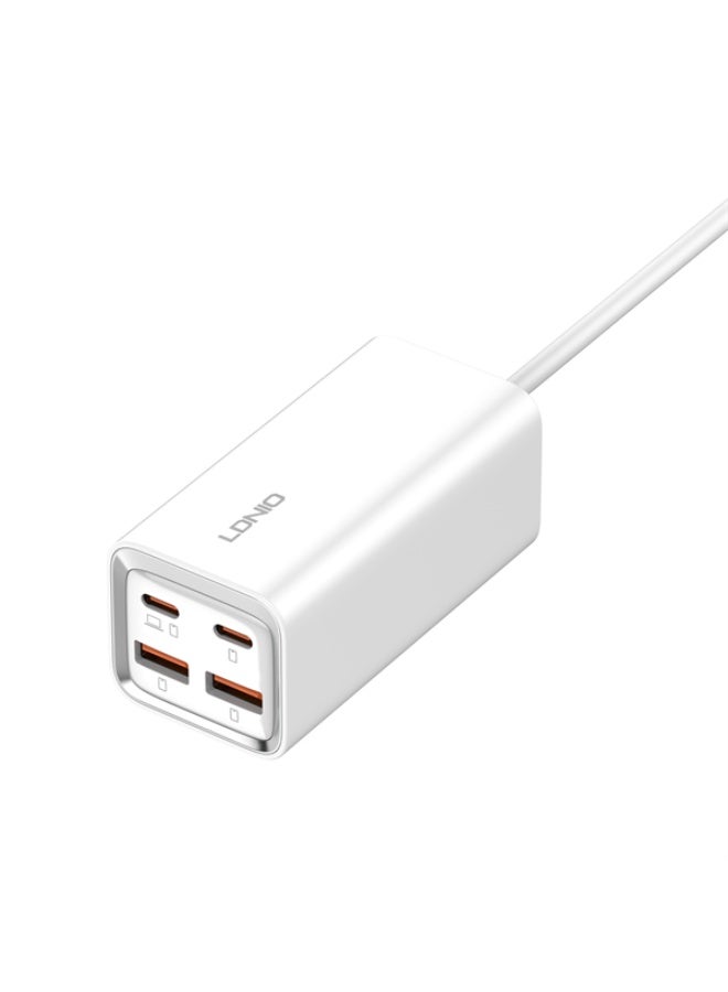 A4610C 65W Multi Port Desktop Fast Charging Station with 4 Ports (2×USB-C PD + 2×USB-A QC 3.0), PD4+ & QC3.0 Super Fast 