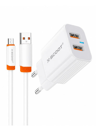 CH-269 2.1A Fast Wall Charger with Micro USB Cable – Safe & Stable Charging, Heat-Resistant Design, Intelligent Protecti