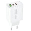 شاحن REMAX RP-U139 3 في 1 قوة 45W منفذ USB وType-C أبيض