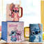Stitch Ceramic Mug 450ml, Cute Cartoon Coffee Mug, Large Capacity Ceramic Tea Cup with Vibrant Character Design, Glossy 