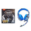 Generic Multi-Platform Gaming Headset, LED with microphone and Volume controller , USB and 3.5 Input Cable , leather earmuffe compatible with all devices, comfortable fit, stereo sound, Excellent audio quality - (T-176/Camouflage Blue)