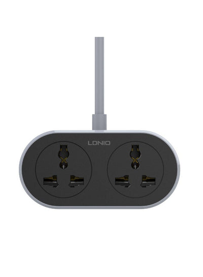 SC2018 Universal Extension Power Socket 2 Outlet , 10A 2500W Heavy Duty Power Strip with 5M Cable, US/EU/UK Plug Support