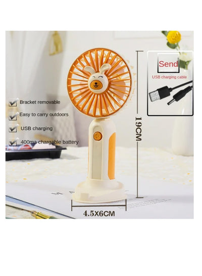 Rechargeable Mini Portable Fan , With Office Bedroom Mobile Phone Holder - HK59 Green