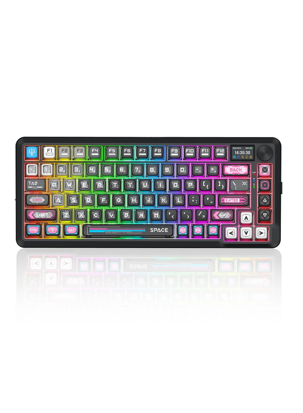 Wireless Mechanical Keyboard K708MC RGB FLEKACT Pro 82 Keys 75% Gasket Mounted RGB Backlit, with LCD Screen, Gasket Moun