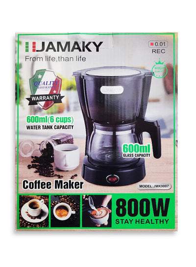 JAMAKY Italy Coffee Maker Machine With Water Tank 600ml 800W -JMK9007 Black