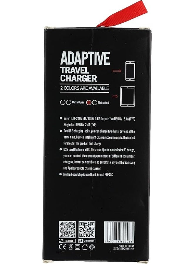 Fast Charging USB Wall Adapter – Compact Power Charger for Smartphones, Tablets and USB Devices Portable High-Speed Char