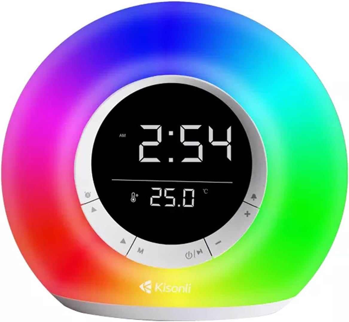 Kisonli Q6B RGB Digital Alarm Clock & Wireless Stereo Audio Speaker - Multi Color