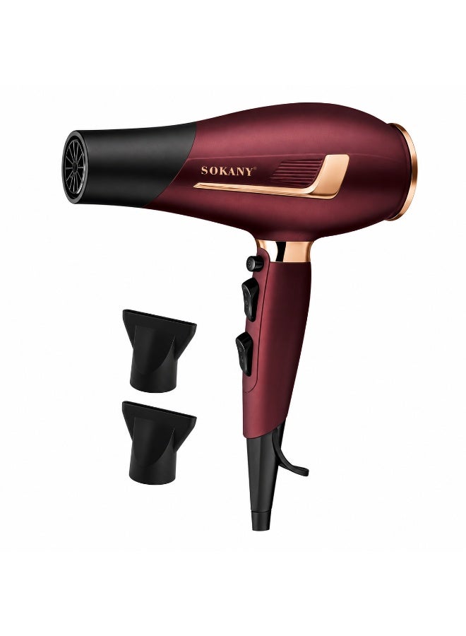 SK-14046 Professional Ionic Hair Dryer 3000W, Overheat Protection & 2 Styling Attachments, Fast Drying, 2 Speeds & 2 Hea