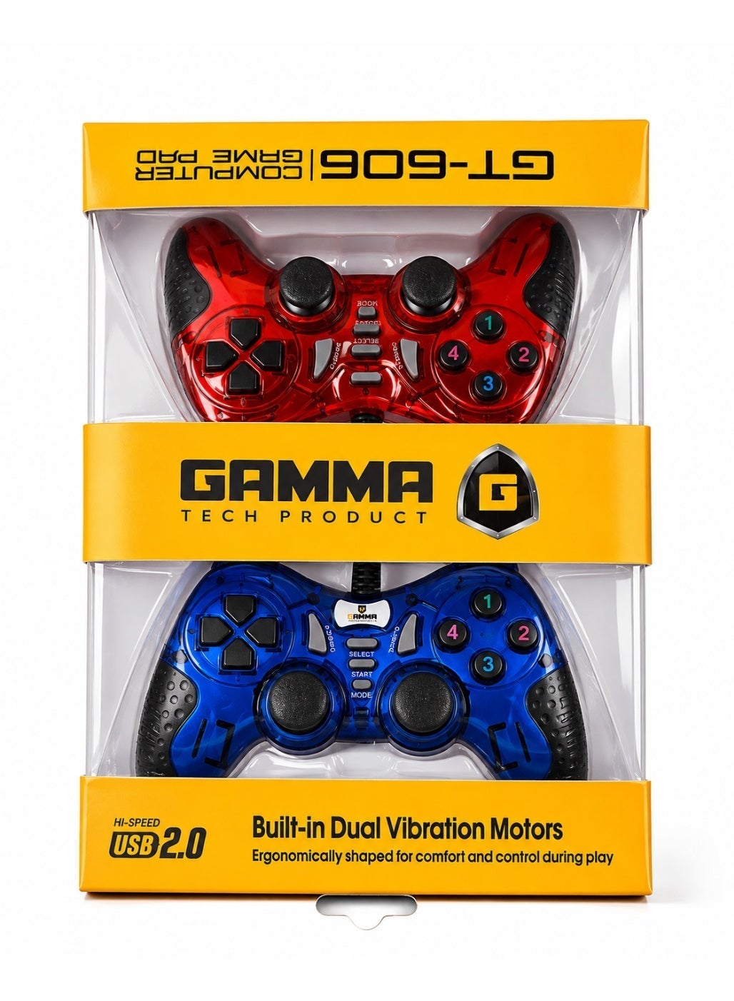 GT-606 Wired Gaming Controller – Dual Analog Sticks, 4 Triggers, 8-Way D-Pad, Dual Vibration, USB 2.0 Wired Connection, 