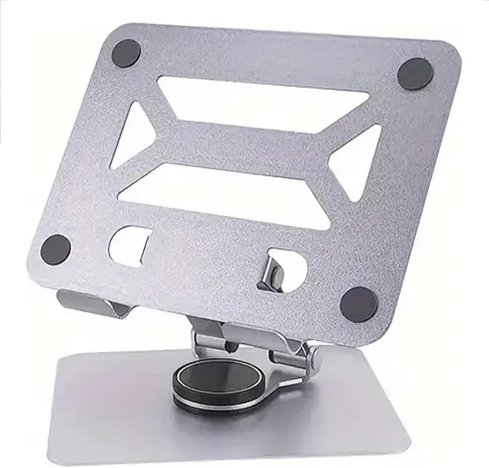 High-quality metal iPad & tablet holder with stable base, adjustable design, 360° rotation & flexible height. Durable material ensures safe, comfortable use for mobiles & tablets at home or office.