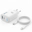 شاحن حائط EVO EVO-C02 قوة 20W منفذ USB-C PD أبيض