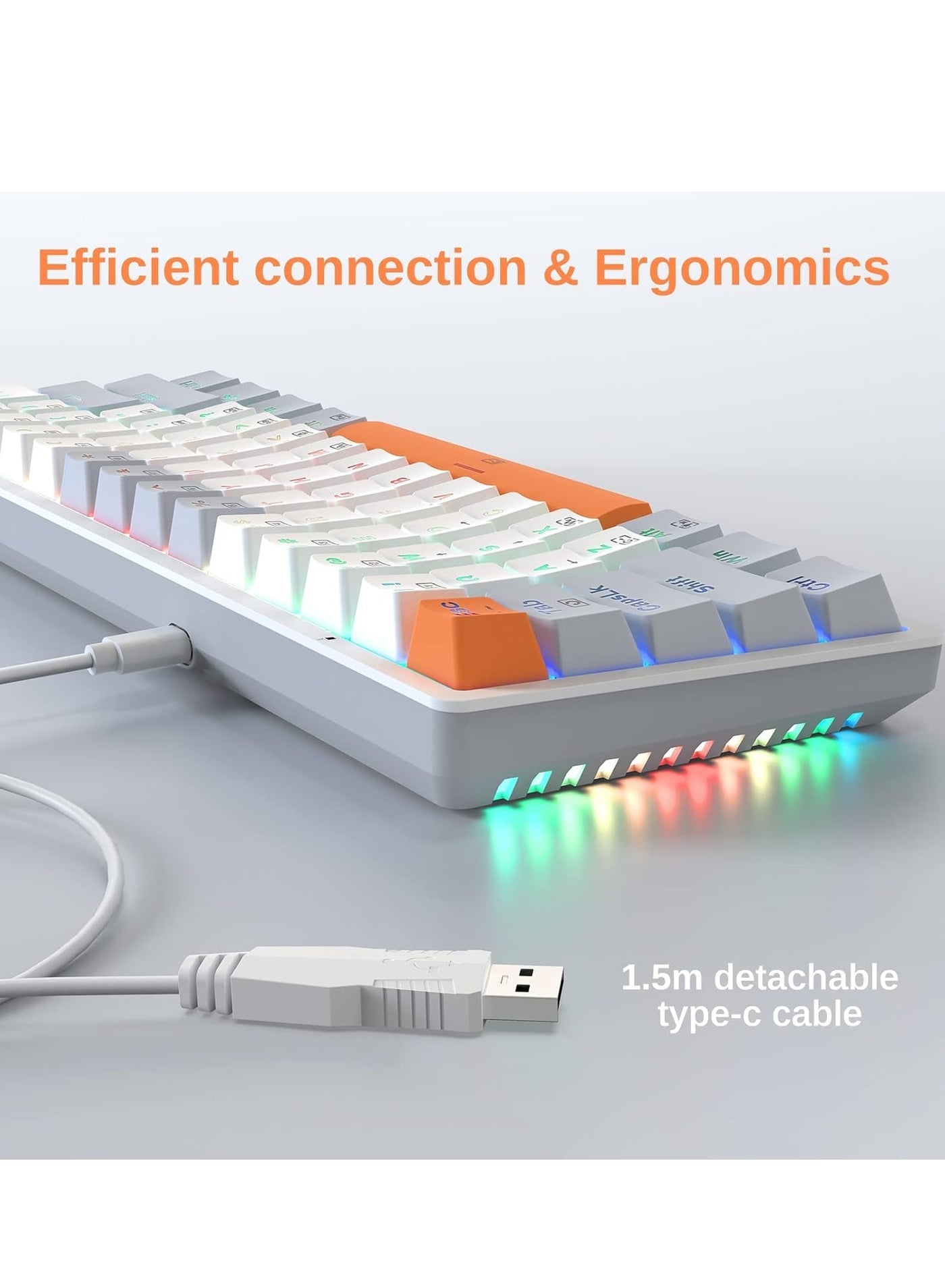 كيبورد ريدراجون K642WGO-RGB بسويتش أحمر مضاء بـ RGB