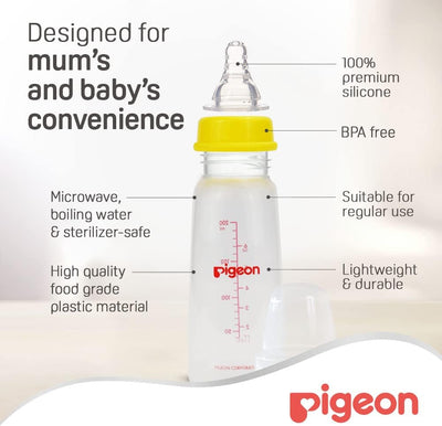 pigeon Plastic Feeding Bottle, 200ml - Assorted