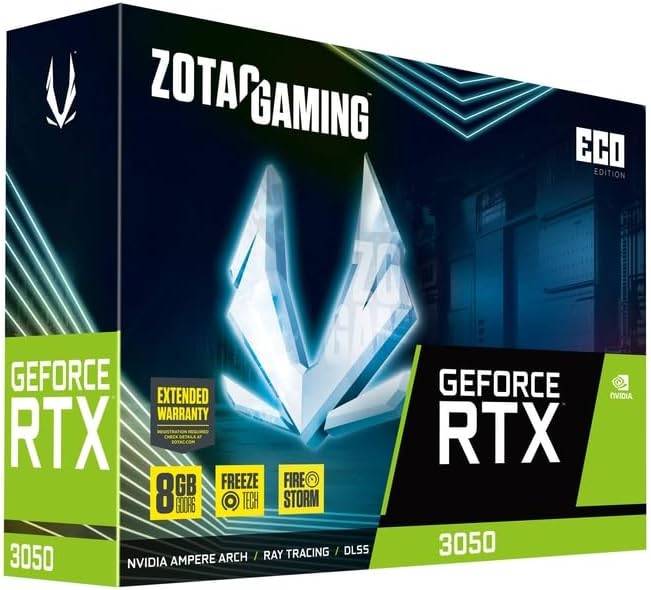 ZOTAC Gaming Nvidia GeForce RTX 3050 ECO Dual Fan 8GB GDDR6 128-bit Gaming Graphics Card