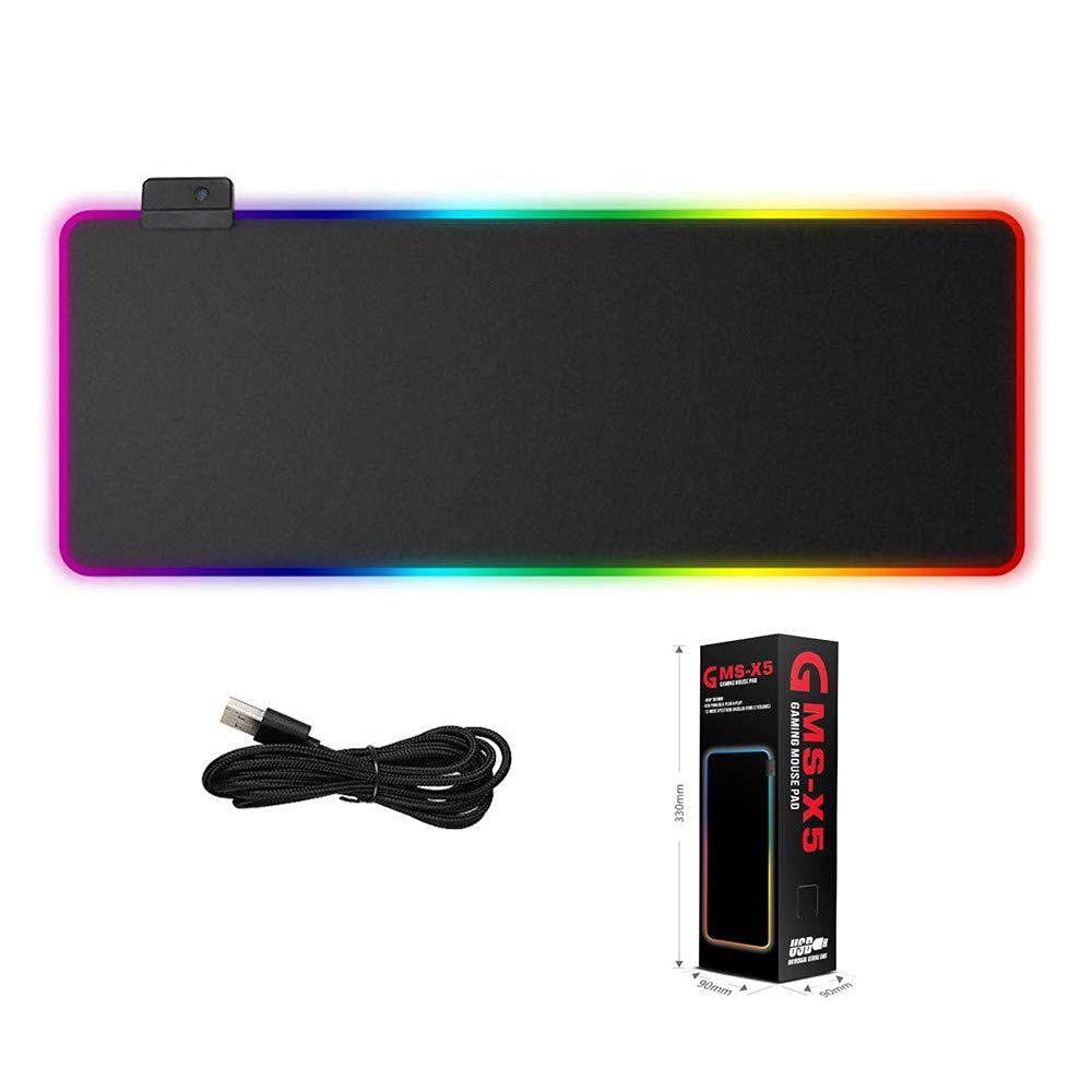 Rgb Gaming Mouse Pad 10 Lighting Modes Oversized Glowing Led Extended Mouse Pad Non-Slip Rubber Keyboard Mat