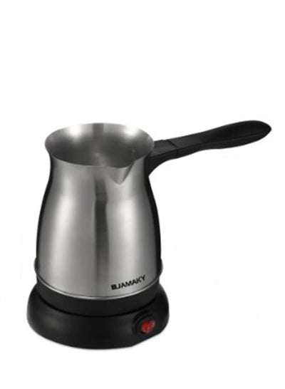 Turkish Coffee Pot, Stainless Steel, with Heating Base, 1000 Watts, 400ML Capacity, Made of Stainless Steel, Model JMK90