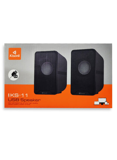 Kisonli Wired RGB Multimedia Speaker for PC and Laptop – 3W / 2.0 Channel KS-11
