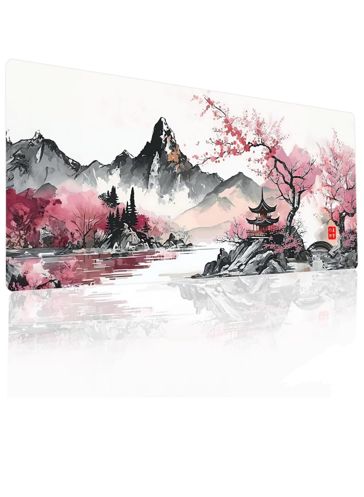 Japanese Watercolor Cherry Blossom Pink Mouse Pad, Gaming Mouse Pad,Non-Slip Water-Resistant  Anime Mouse pad, Large Mou