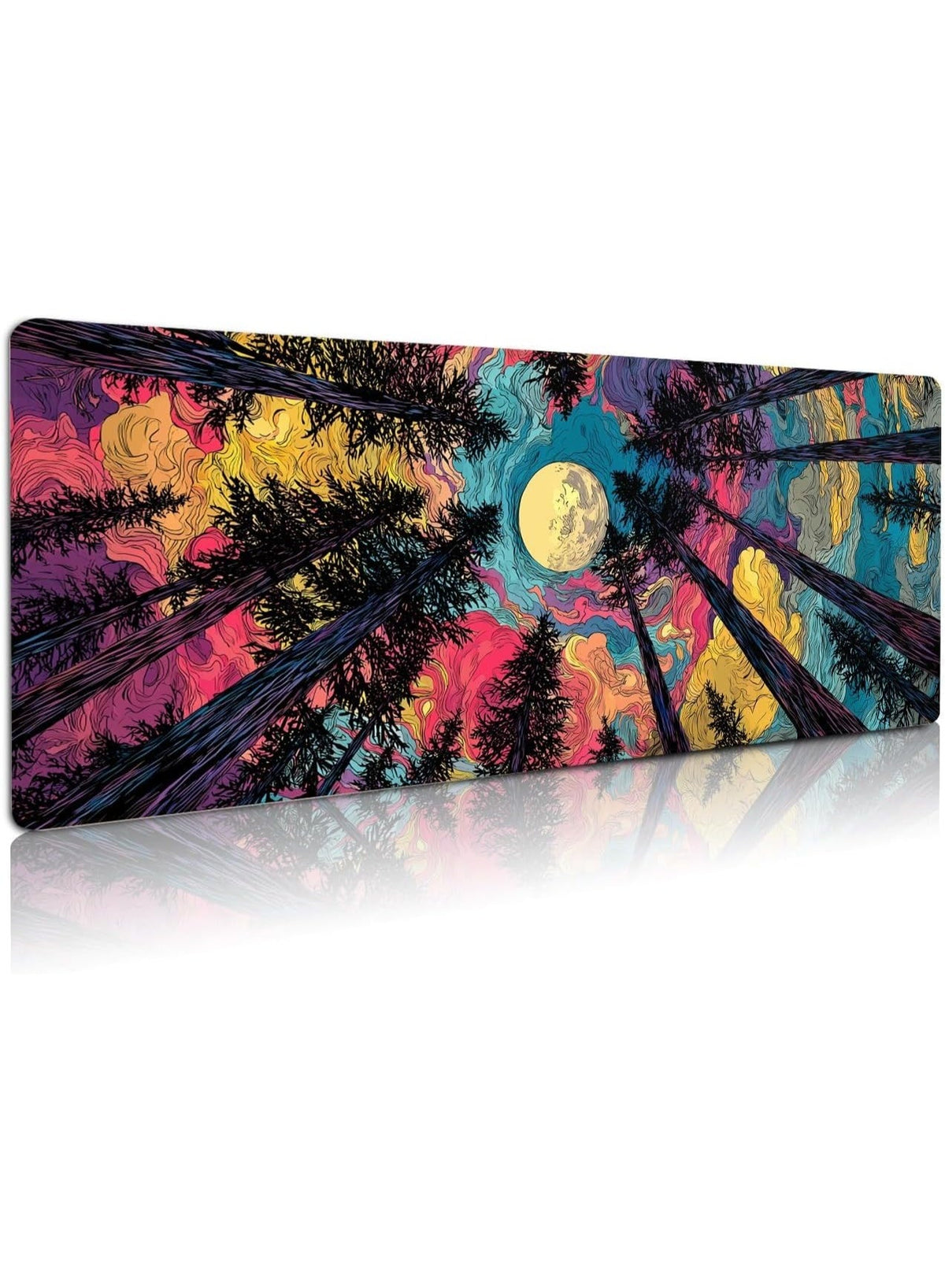 Starry Forest 1 Mouse Pad Extended Gaming Mouse Pad with Stitched Edges 70×30cm XL Desk Mat for Gaming, Office, Keyboard