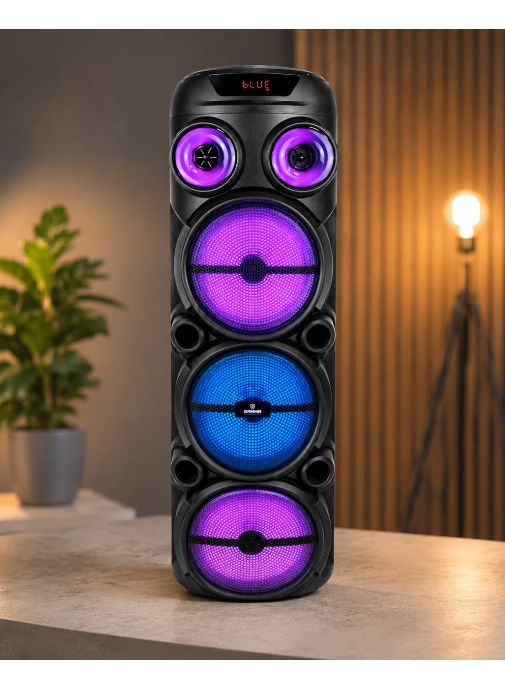 GT-8088 Party Speaker, Powerful Deep Bass Multimedia Speaker with Treble & Bass Control, Microphone Input, Master Volume