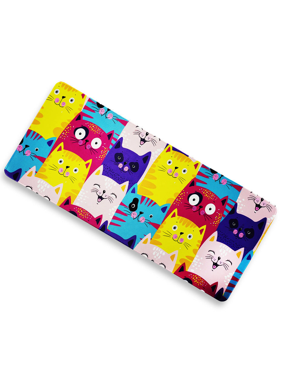 Large Mouse Pad , Cute Cats Theme ( 70cmx30cmx2mm ), HD Printing Style Desk Mat, Mouse and Keyboard Pad Extended, Waterproof Fabric Surface Mouse Pads for Desk, Anti-Slip Rubber Base