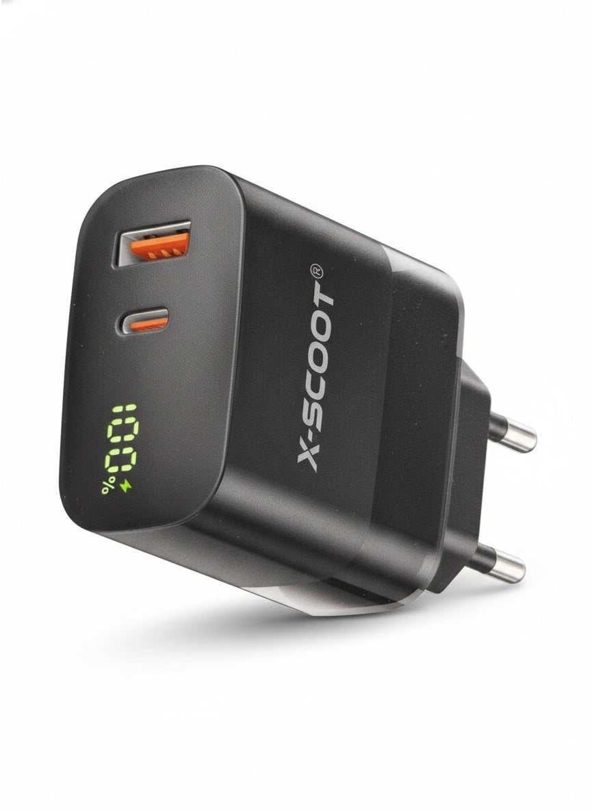 CH-268 65W Super Fast Mobile Wall Charger with LED HD Display , High Speed Charging Adapter for Phone and Smartphone, Du