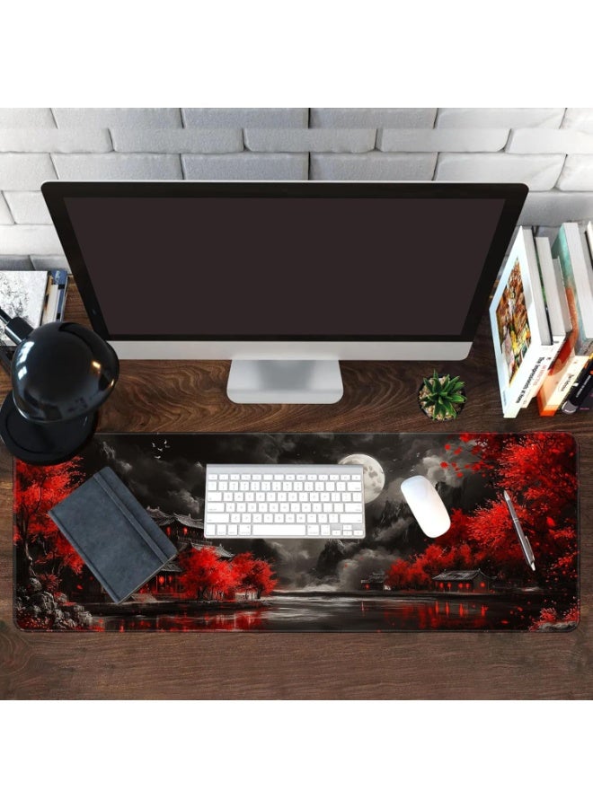 Large Gaming Mouse Pad Extended Anime Large Desk Pad with Non-Slip Base Full Keyboard Mat with Stitched Edges for Gaming