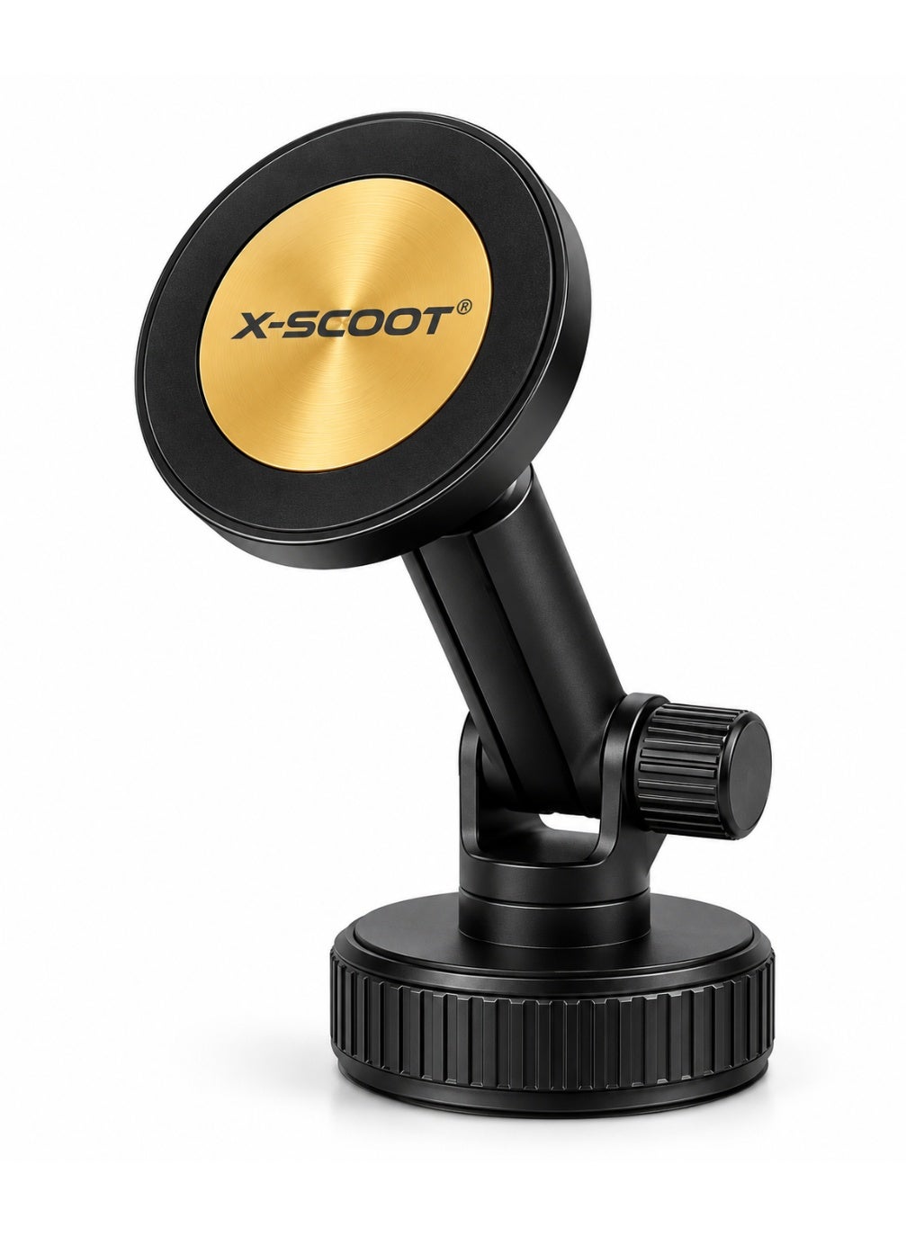 XS-811 Magnetic Car Phone Holder, 360° Rotating Adjustable & Extendable Smartphone Mount, One-Hand Operation, Center Con