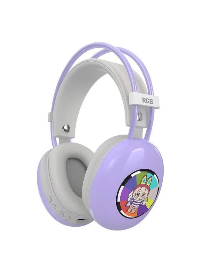AH-980G RGB Bluetooth Gaming Headphones with 40mm Dynamic Drivers, Wireless Over-Ear Headset, Pure Bass Sound, Noise Red
