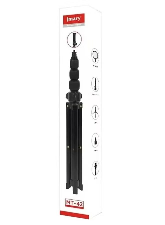 Mobile Tripod Foldable MT-42 , Lightweight Tripod Stand with Adjustable Legs & Universal Phone Holder , Portable for Vlo