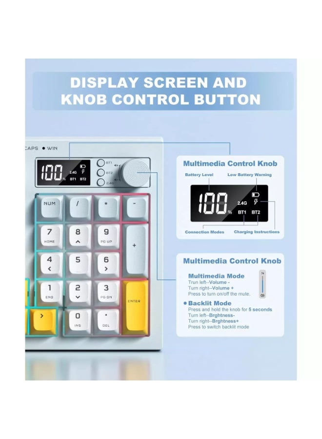 G80 94-Keys three modes keuboard with knob and screen