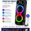 Portable Dual 8 Inch Rechargeable Karaoke Speaker System with LED Light – Wireless Party Speaker with USB TF Card AUX Li