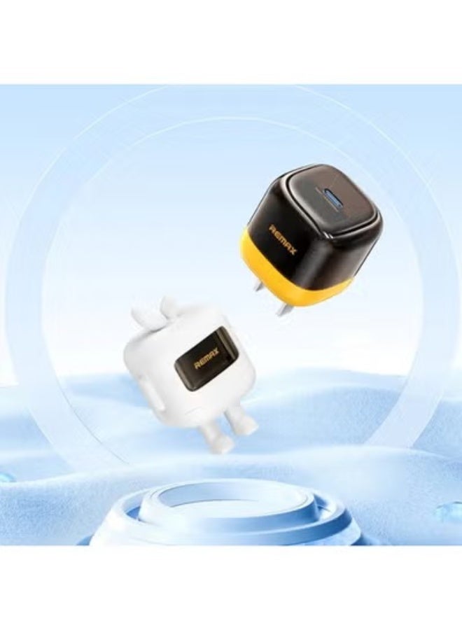 Mini Fast Charger 20W with Cute Protective Cover , Type-C PD & QC Support, GaN Technology, Safe Overvoltage Protection, 
