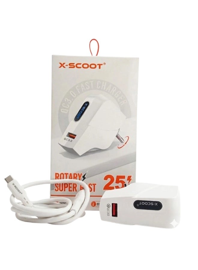 كابل شحن سريع X-SCOOT زاوية جانبية