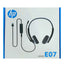 HP E07 headphones have an ergonomic design, featuring a lightweight construction with an adjustable headband and padded earpads, making them suitable for all-day wear. it offers features like noise cancellation and a built-in microphone.