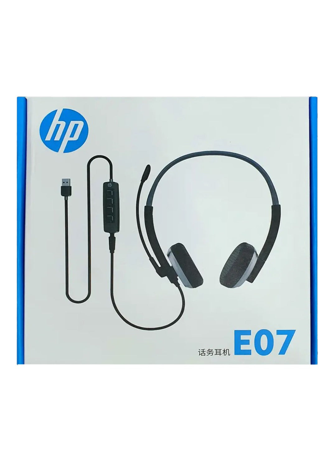 HP E07 headphones have an ergonomic design, featuring a lightweight construction with an adjustable headband and padded earpads, making them suitable for all-day wear. it offers features like noise cancellation and a built-in microphone.