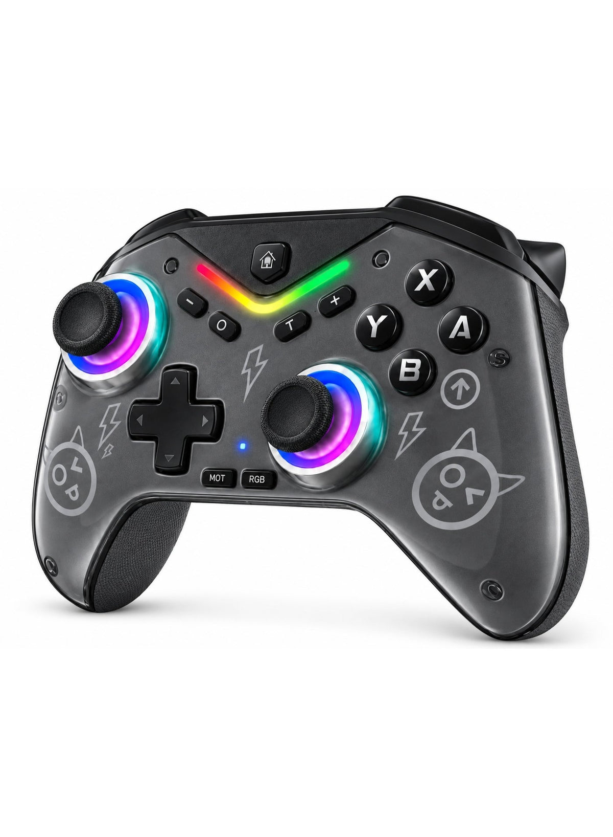 CM-619 Wireless Gaming Controller – Dual Analog Joysticks, RGB Lighting, Dual-Motor Vibration, 6-Axis Gyro Motion Sensin