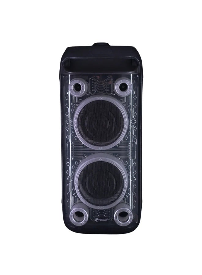 V-2880 Portable Bluetooth Speaker, Double 8-Inch Wireless Party Speaker with Powerful Bass, Rechargeable Karaoke Speaker