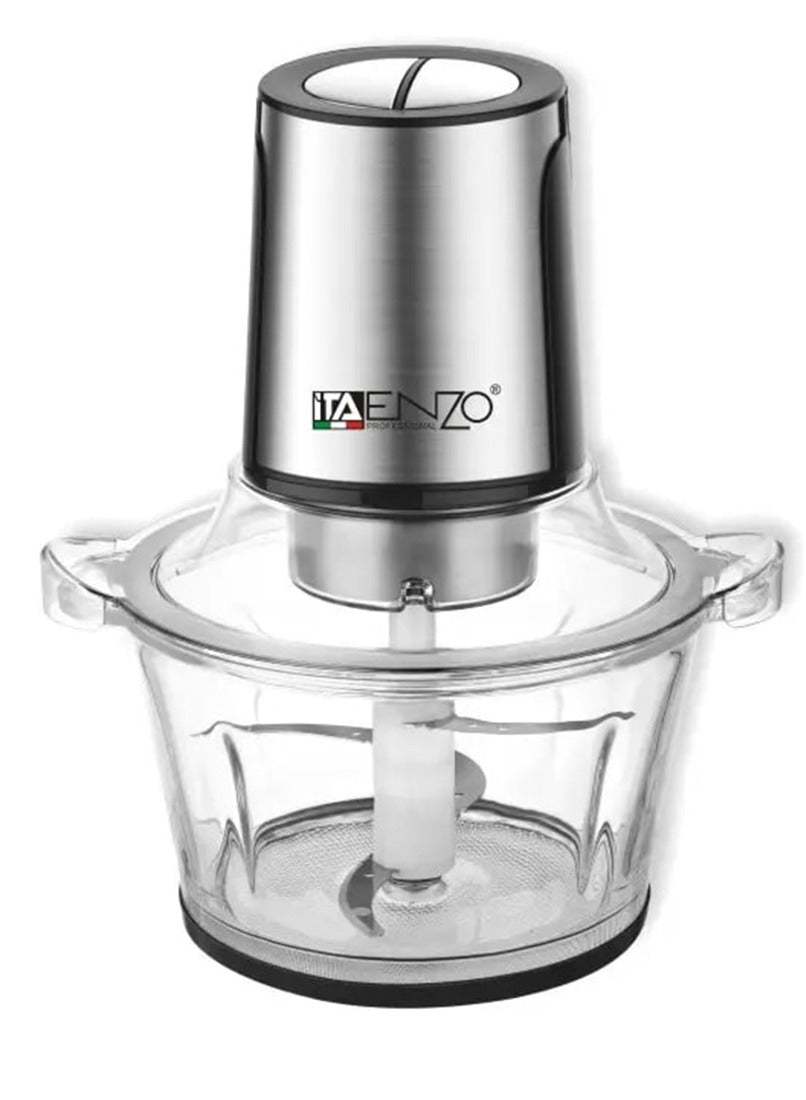 ENZO ENZO Electric Mini 400W Home Food Blender Mincer Grinder Household Kitchen Knife Machine Electric Glass Bowl Meat Chopper ITA20005