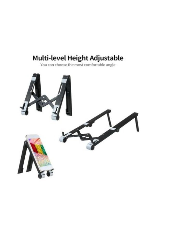 XS-804 Adjustable Desktop Stand for Mobile Phones, Tablets & Laptops, 180° Rotating Foldable Device Holder with Multi-Le