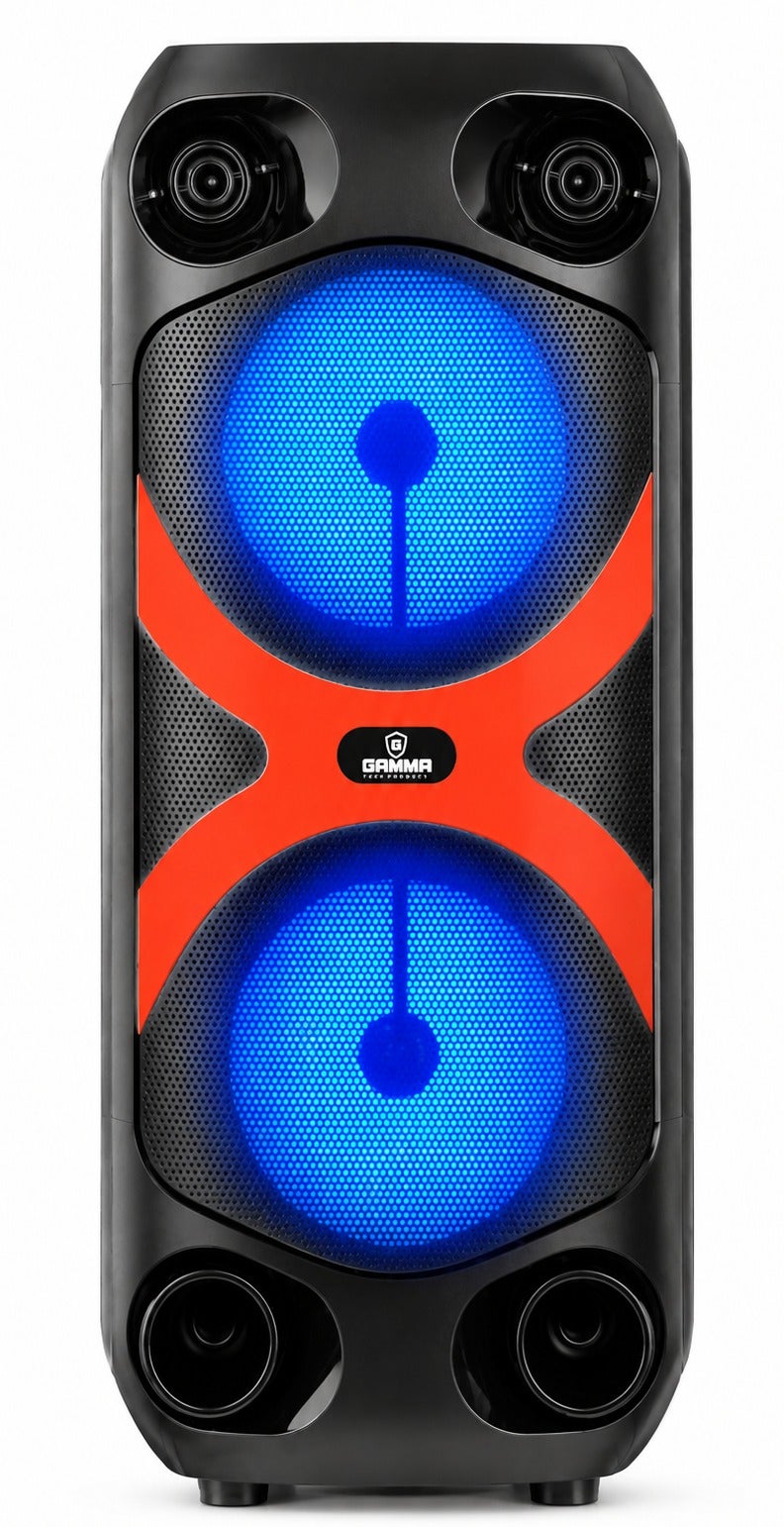 GT-443 Portable Bluetooth Speaker, Dual 4-Inch Wireless Party Speaker, 10W Powerful Sound, 1200mAh Rechargeable Battery,